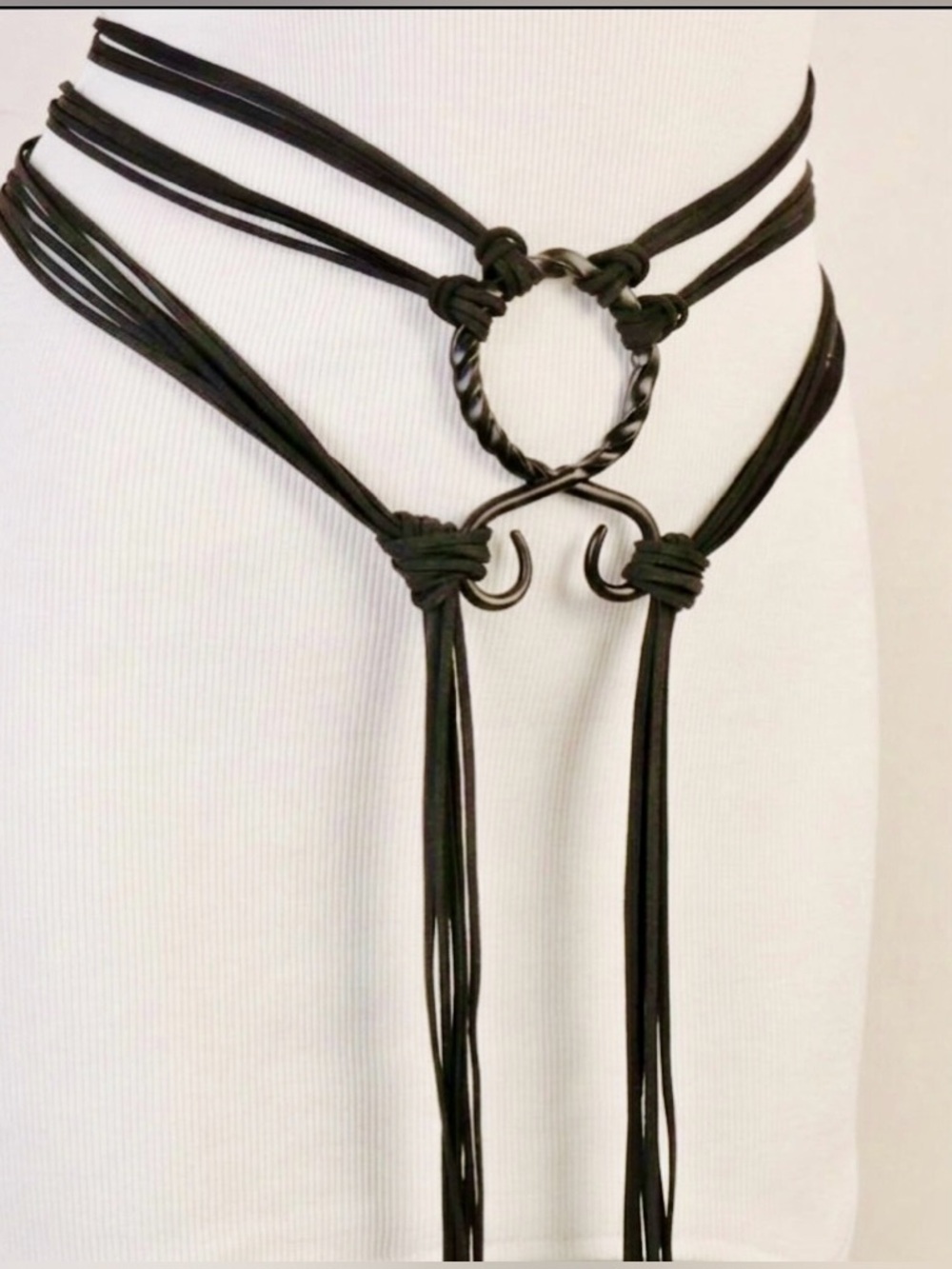 Faux Suede Wrap Bohemian Rope Waist Belt - Viking/Medieval Renaissance - Picture 2 of 7
